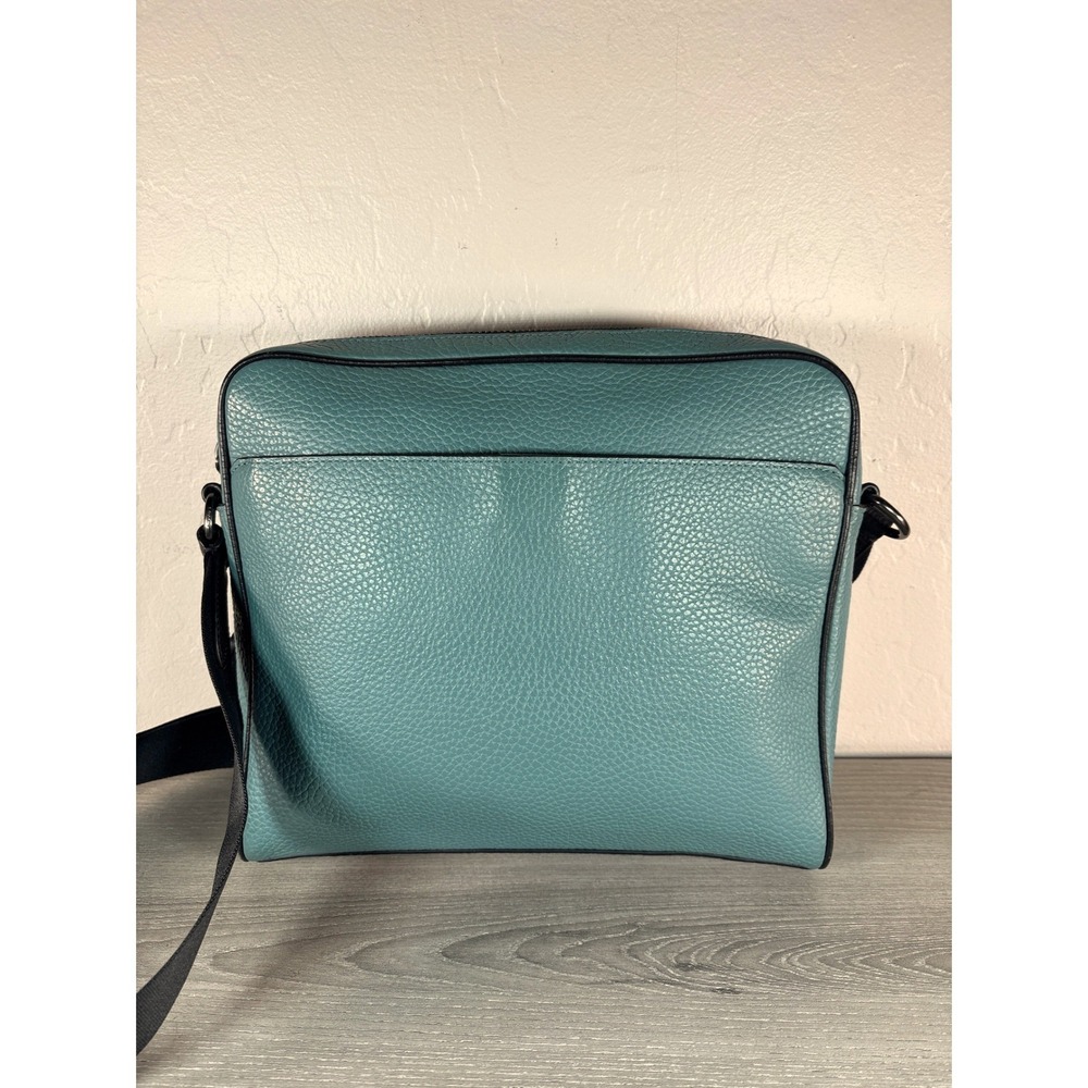 Coach Gharles Camera Bag Blue/Green Black Pebbled Leather Crossbody Messenger - Picture 5 of 9